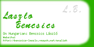 laszlo bencsics business card