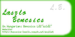 laszlo bencsics business card